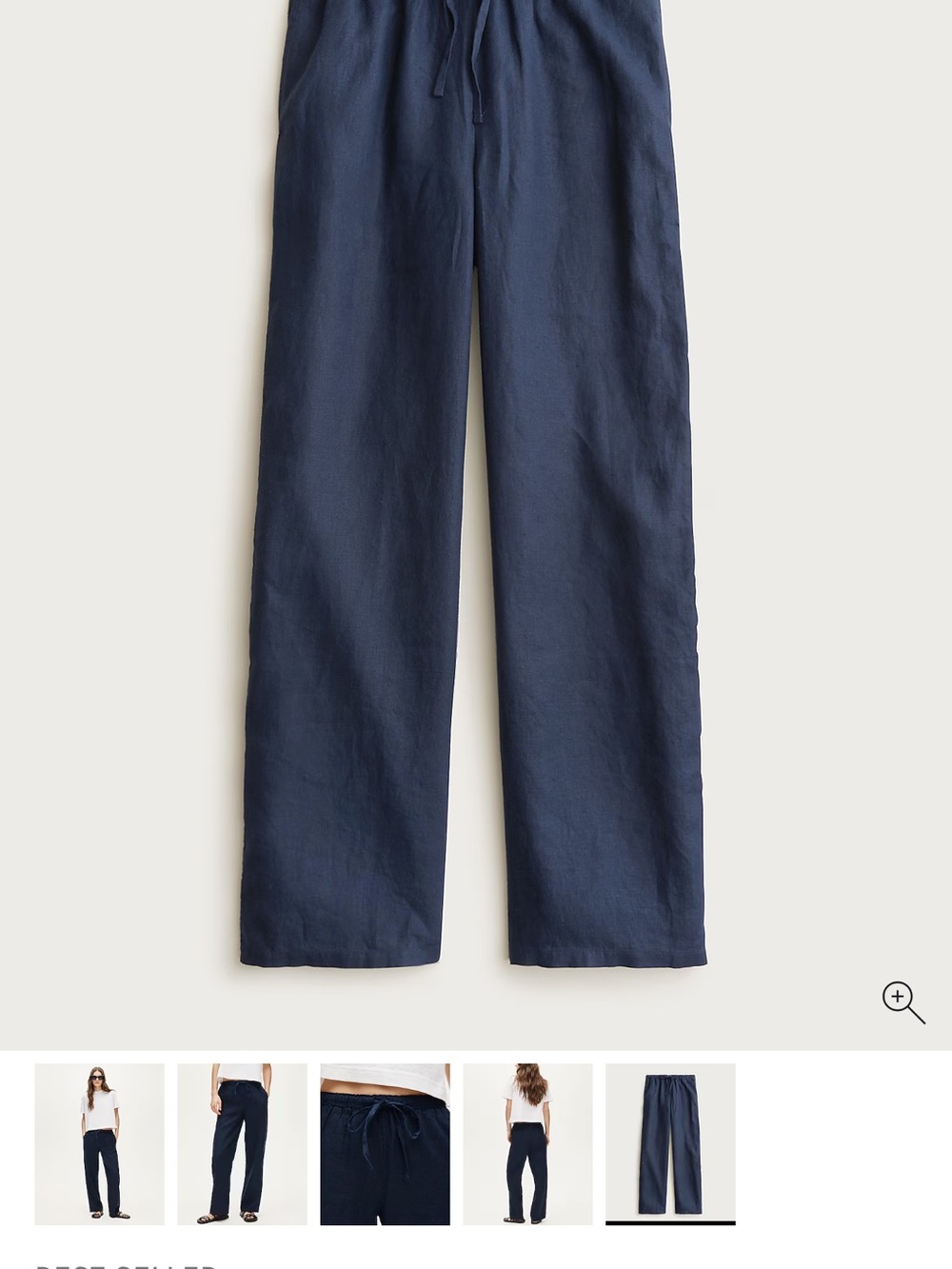J crew soleil linen pants in navy